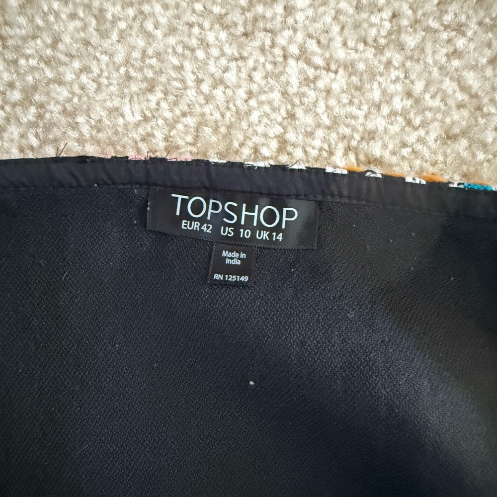 Topshop Women’s Multicolor Woven Patterned Mini Skirt - Picture 8 of 9